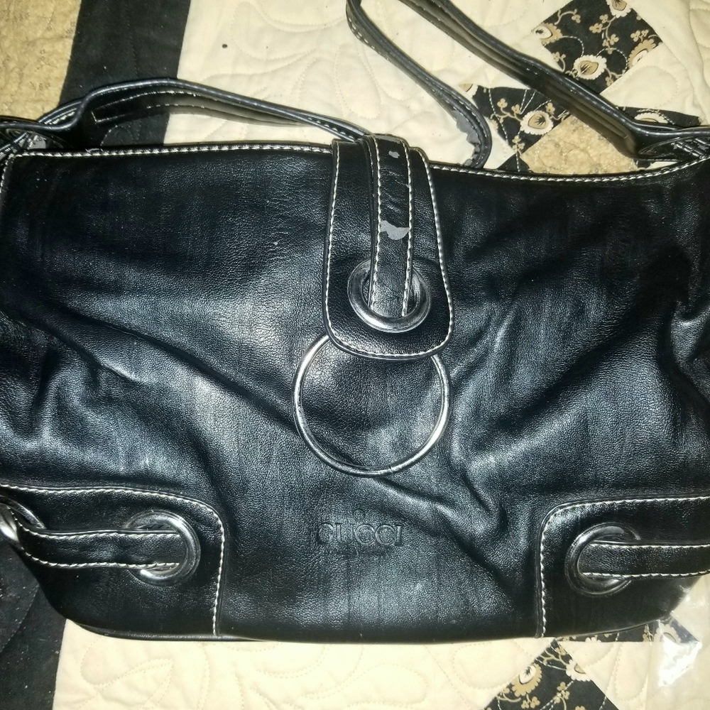 Purse black leather